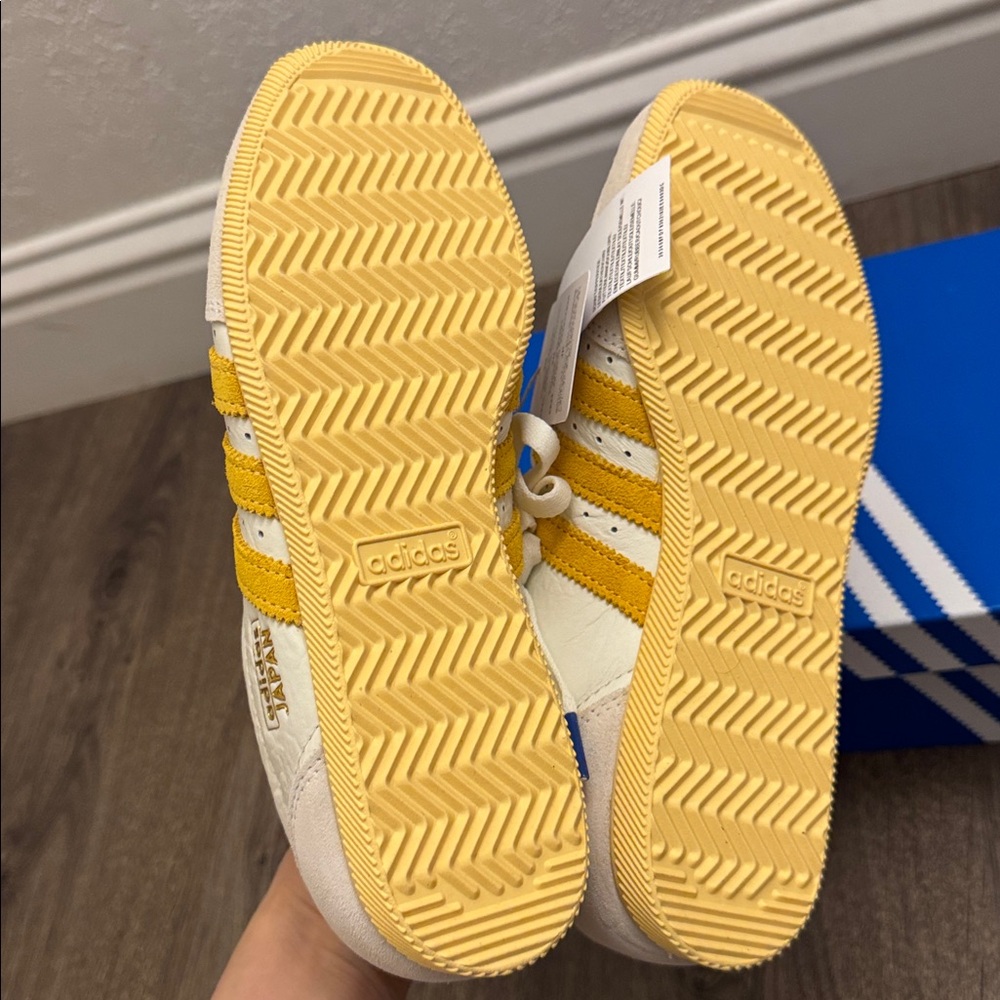 Adidas Japan Cream and Yellow Striped Sneakers - Picture 5 of 6